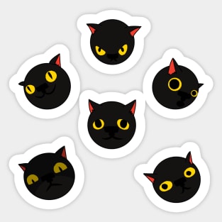 Black Cat Emoji Sticker Pack Sticker